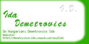 ida demetrovics business card